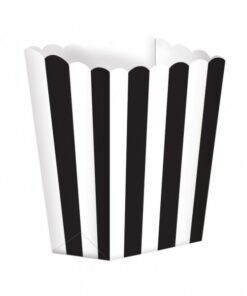 Pots à popcorn rayures blanc noir (x 5)