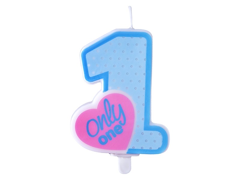 Bougie 1 an premier anniversaire rose et bleu Bougie 1 an premier anniversaire rose et bleu