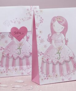 12 pochettes cadeaux princesse anniversaire