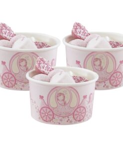 Pots à glace ou bonbons princesse carrosse rose