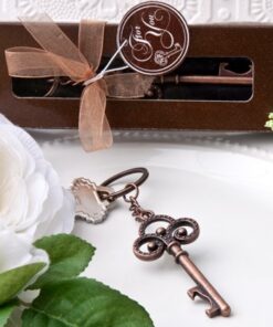 Charmant porte clés clé vintage bronze mariage vintage