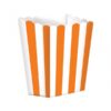 5 pots à popcorn rayures blanc et orange