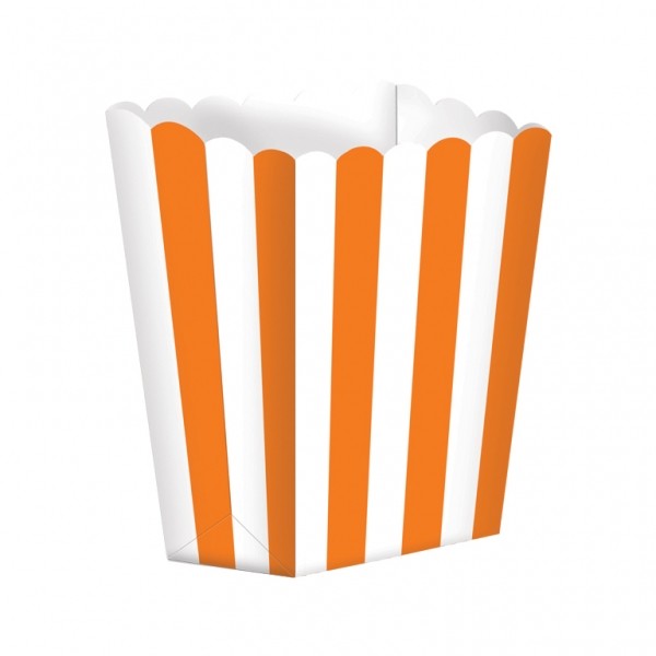 5 pots à popcorn rayures blanc et orange 5 pots à popcorn rayures blanc et orange