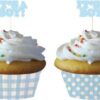 Moules Cupcakes baby Pois Bleu ciel Piques "It's a Boy"