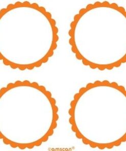 20 Etiquettes rondes pot candy bar orange