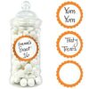 20 Etiquettes rondes pot candy bar orange