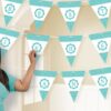 Banderole personnalisable fanions pastel mint