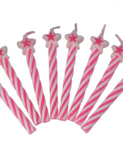 8 petites bougies étoiles roses décor gâteau annivresaire fille