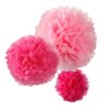 3 pompons camaïeu de rose