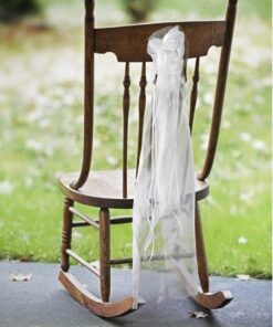 2 noeuds decoratifs bouquets blanc organza 90cm cocarde
