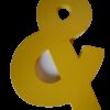 Location Monogramme lette "&" en bois esperluette jaune