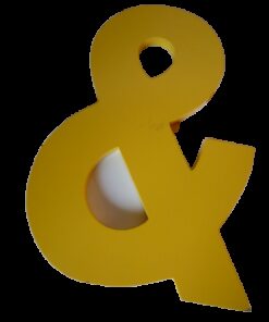 Location Monogramme lette "&" en bois esperluette jaune