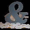 Location Monogramme lettre "&" en bois esperluette gris