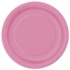 20 assiettes jetables en carton rose vif 23 cm