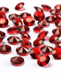 Perles Diamant de table rouge 12mm confettis