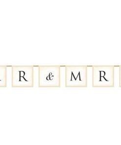 Petite banderole fanions MR & MRS mariage 77cm