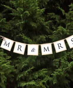 Petite banderole fanions MR & MRS mariage 77cm