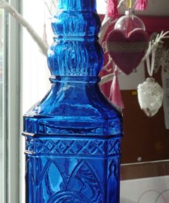 Location bouteille vintage vase bleu roi soliflore cobalt
