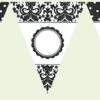 Banderole personnalisable DIY à fanions noir blanc