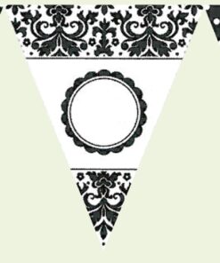 Banderole personnalisable DIY à fanions noir blanc