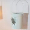 Location lanterne coeur photophore seau metal blanc