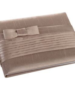 Livre d'or taupe en satin taupe nude