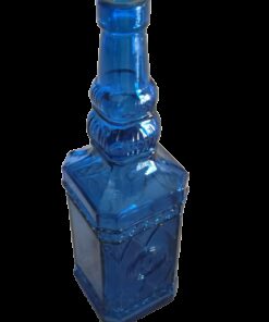 Location bouteille vintage vase bleu roi soliflore cobalt