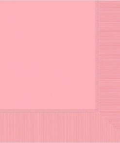 20 petites serviettes cocktail rose bébé