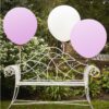3 ballons géants roses et blanc 90 cm