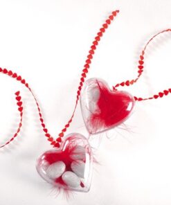 Ruban coeur, rouge, bobine 5 mètres