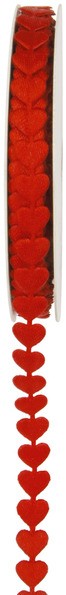 Ruban coeur, rouge, bobine 5 mètres Ruban coeur, rouge, bobine 5 mètres