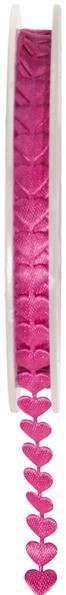 Ruban coeur rose fuchsia bobine 5 mètres Ruban coeur rose fuchsia bobine 5 mètres