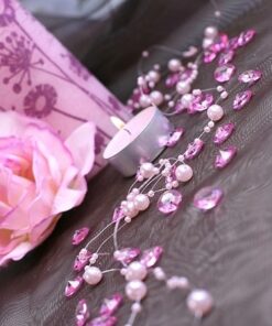 Perles diamant de table rose bébé 12mm