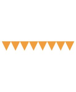 Banderole fanions orange pois blanc 2M70