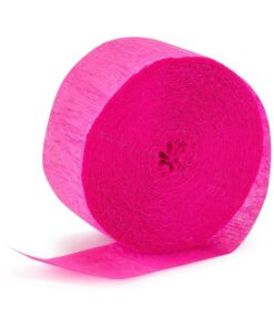 Guirlande papier crepon rose fuchsia serpentin