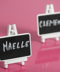 Mini chevalet de peintre, ardoise sur pied, blanc