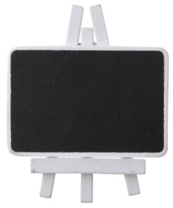 Mini chevalet de peintre, ardoise sur pied, blanc