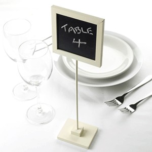 Panneau ardoise ivoire sur tige et socle H34cm Panneau ardoise ivoire sur tige et socle H34cm