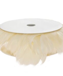 Ruban guirlande de plumes naturel ivoire creme 10M