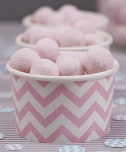 8 Coupes bols à glace pot bonbons chevron rose