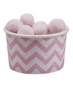 8 Coupes bols à glace pot bonbons chevron rose