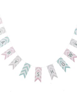 Guirlande fanion baby shower chevron pastel