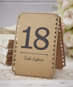 Numéros de table vintage carton kraft 13 - 24