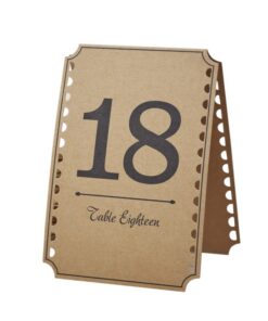 Numéros de table vintage carton kraft 13 - 24