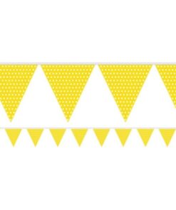 Banderole fanions pois jaune 2M70 summer party