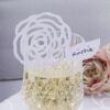 Marque place sur verre fleur vintage blanc (x 10) découpe laser
