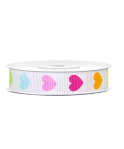 Ruban coton grosgrain coeurs mariage baby shower