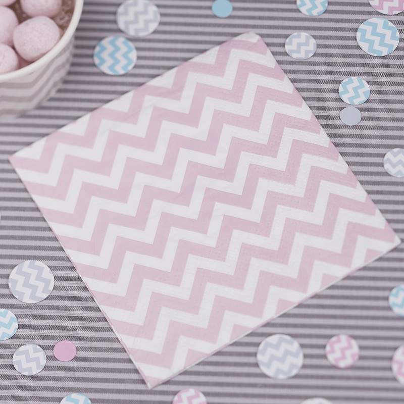 20 petites serviettes cocktail chevron rose 20 petites serviettes cocktail chevron rose