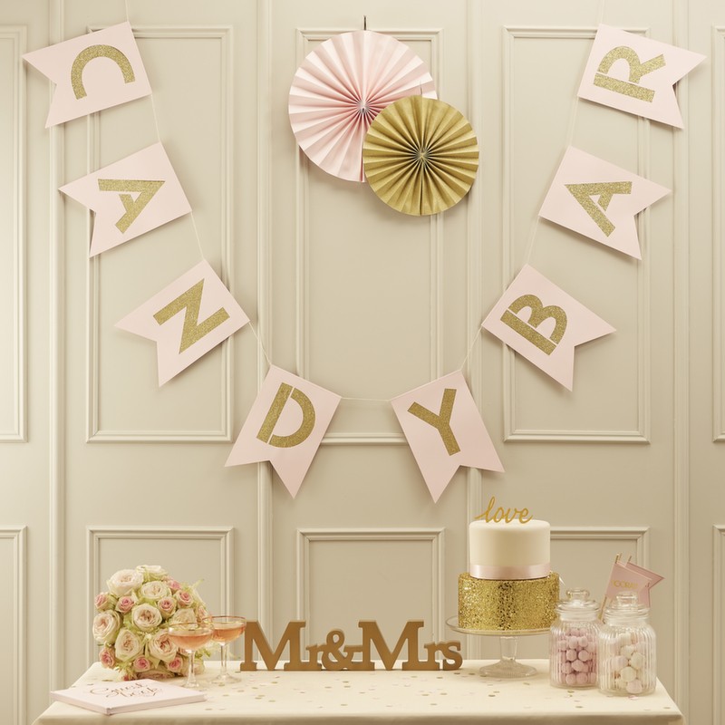 Guirlande candy bar rose pastel or glitter 2M Guirlande candy bar rose pastel or glitter 2M