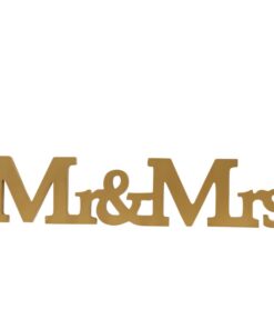 Mr & Mrs lettres en bois mariage doré